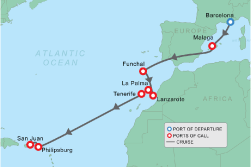 Cruise itinerary map
