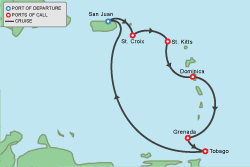 Cruise itinerary map