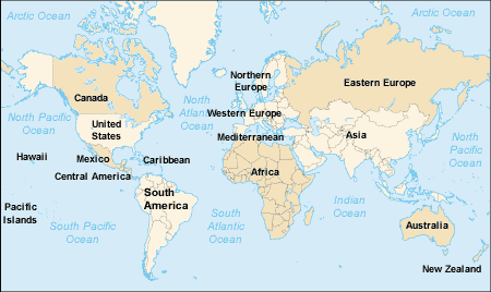 world map continents and oceans. world map continents and